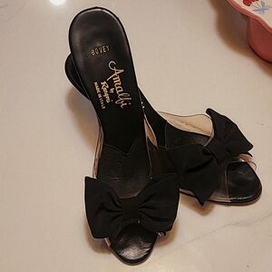 Black Bow Kitten Heels
